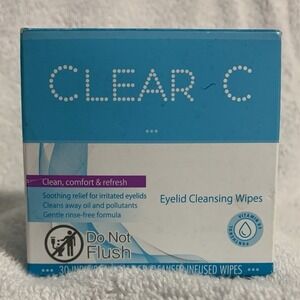 Clear C Eyelid Cleansing Wipes 27 Count Rinse-Free Vitamin B5 Soothing